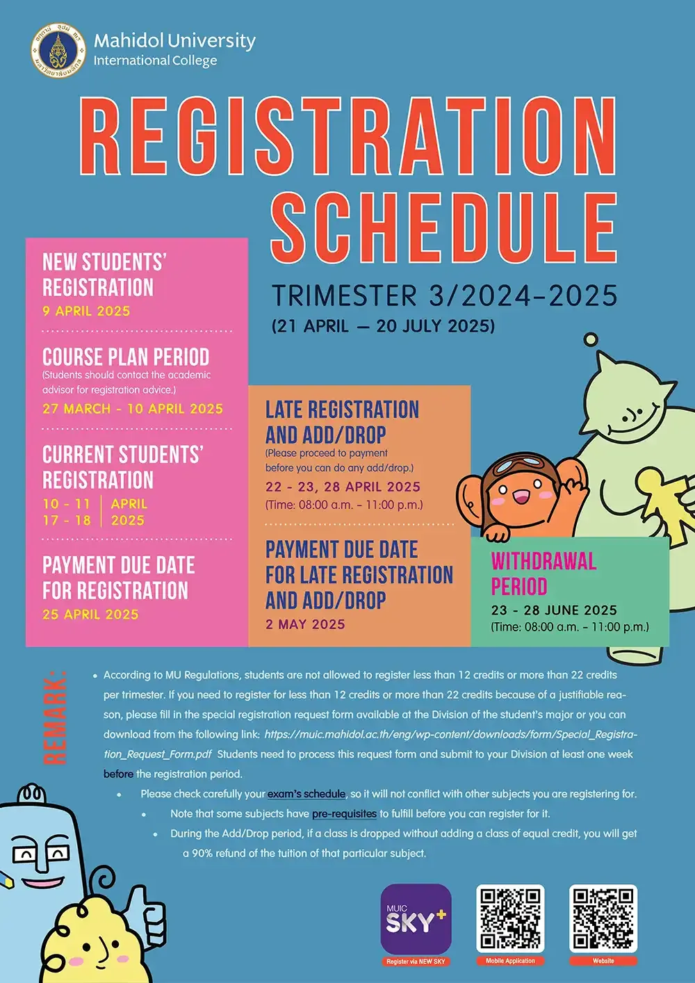 Registration Schedule Trimester 3/2024-2025