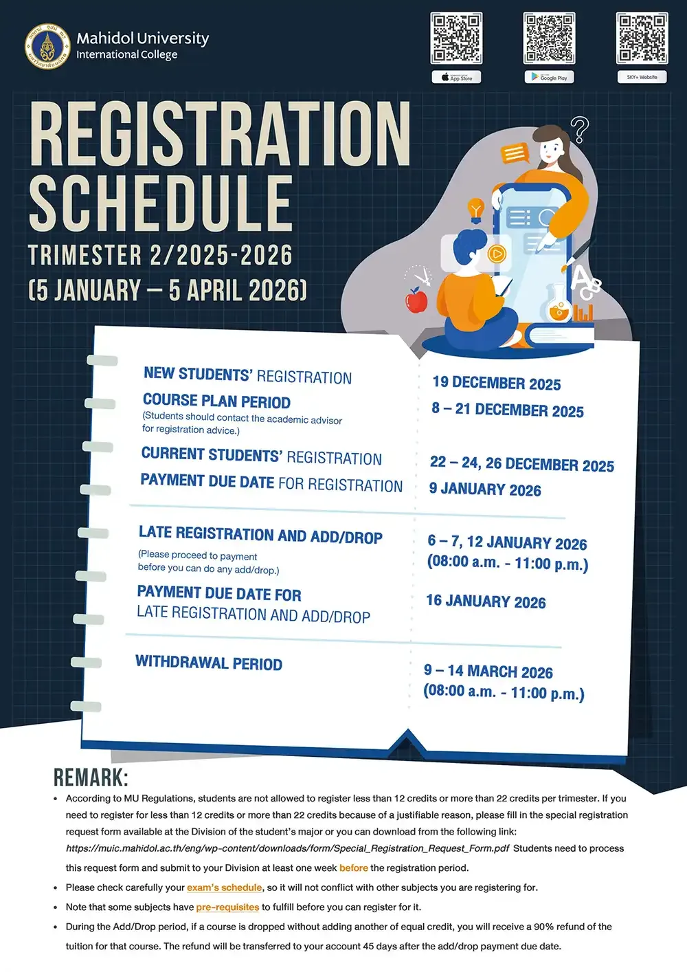 Registration Announcement for Trimester 2/2025-2026