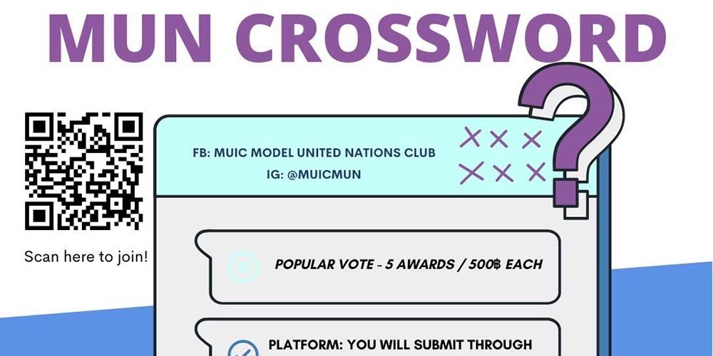 Relax your brain and sharpen your mind in MUN Crossword Activity!