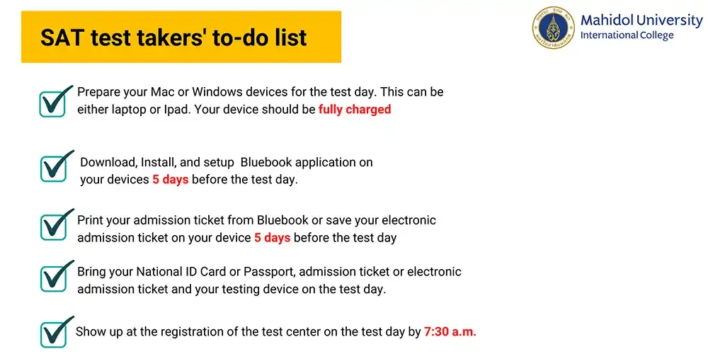 Announcement for Digital SAT test takers on 26 August 2023