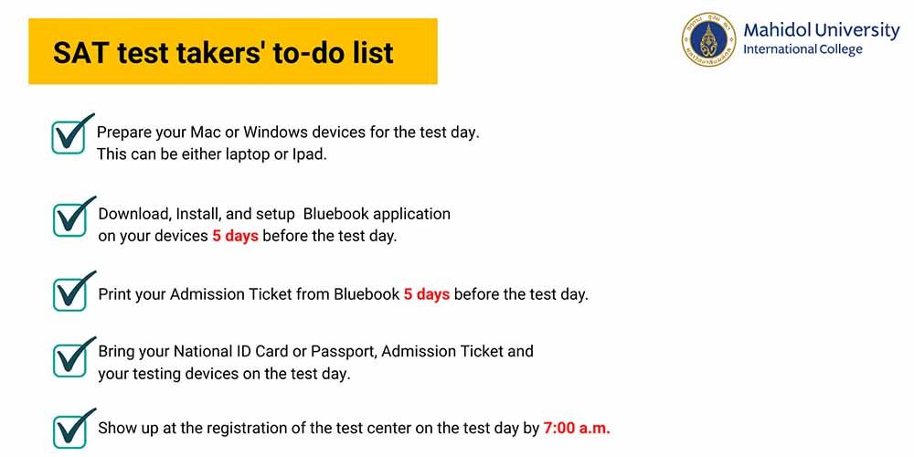 MUIC SAT Test Center’s Covid-19 Prevention Protocol on November 19, 2022