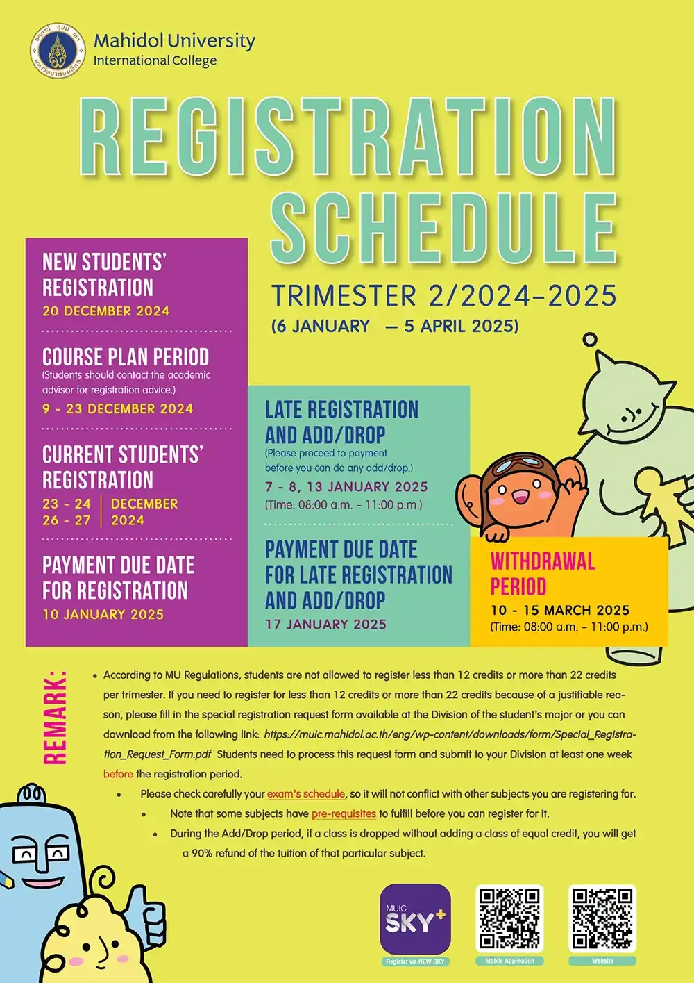 Registration Schedule Trimester 2/2024-2025