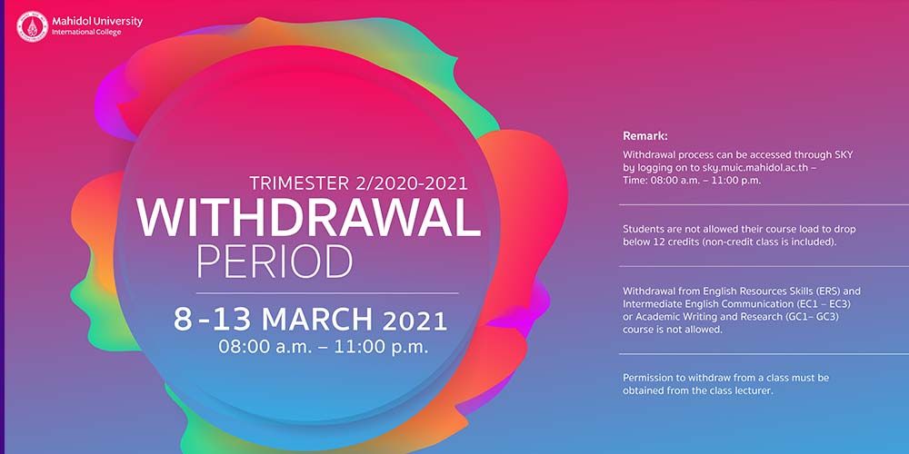 Withdrawal Announcement for Trimester 2/2020-2021