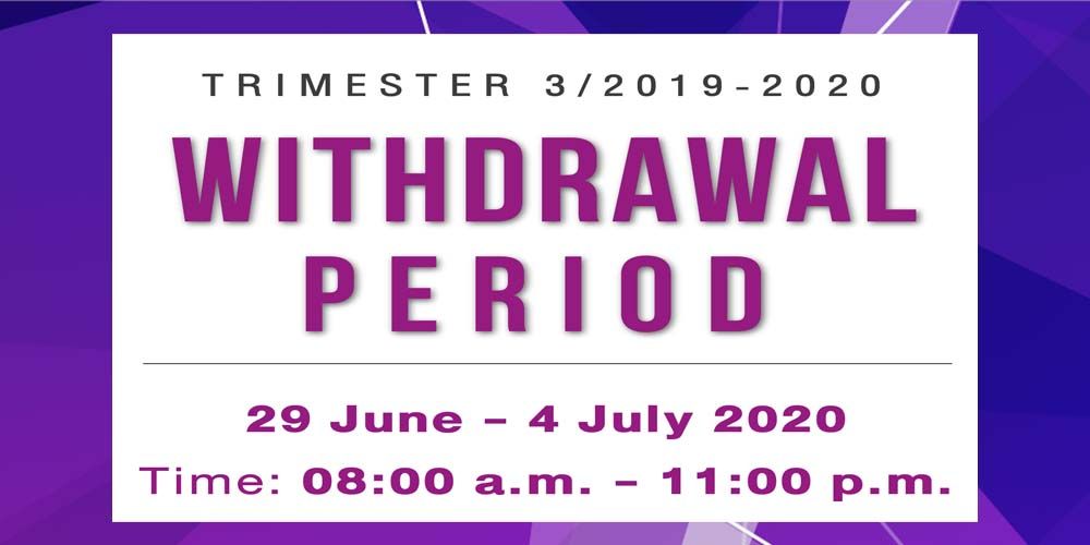 Withdrawal announcement for Trimester 3/2019-2020