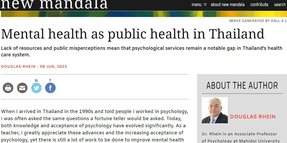 Mental Health as Public Health in Thailand