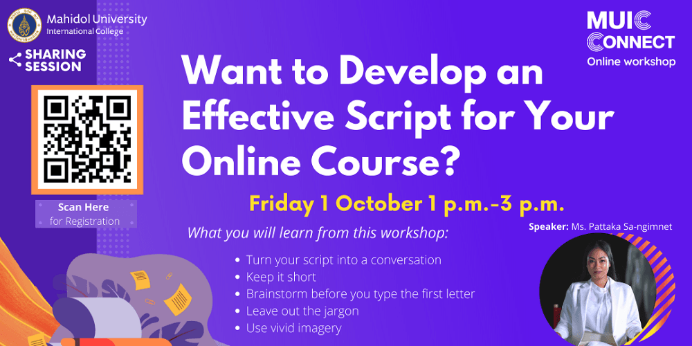 Workshop 8:Want to Develop an Effective Script for Your Online Course?