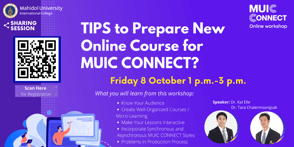 Workshop 9: TIPS to Prepare New Online Course for MUIC CONNECT