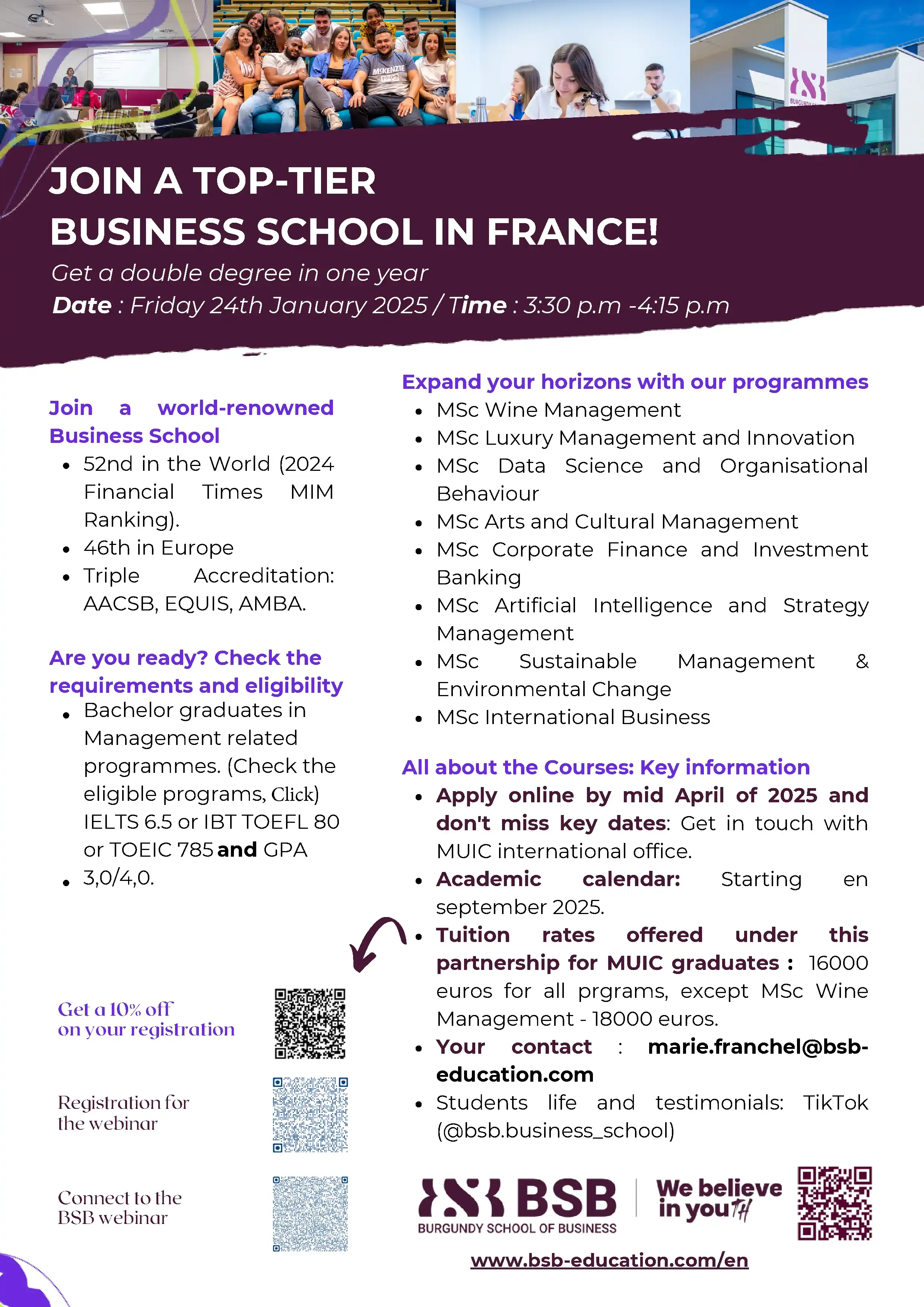 Online event by Burgundy School of Business