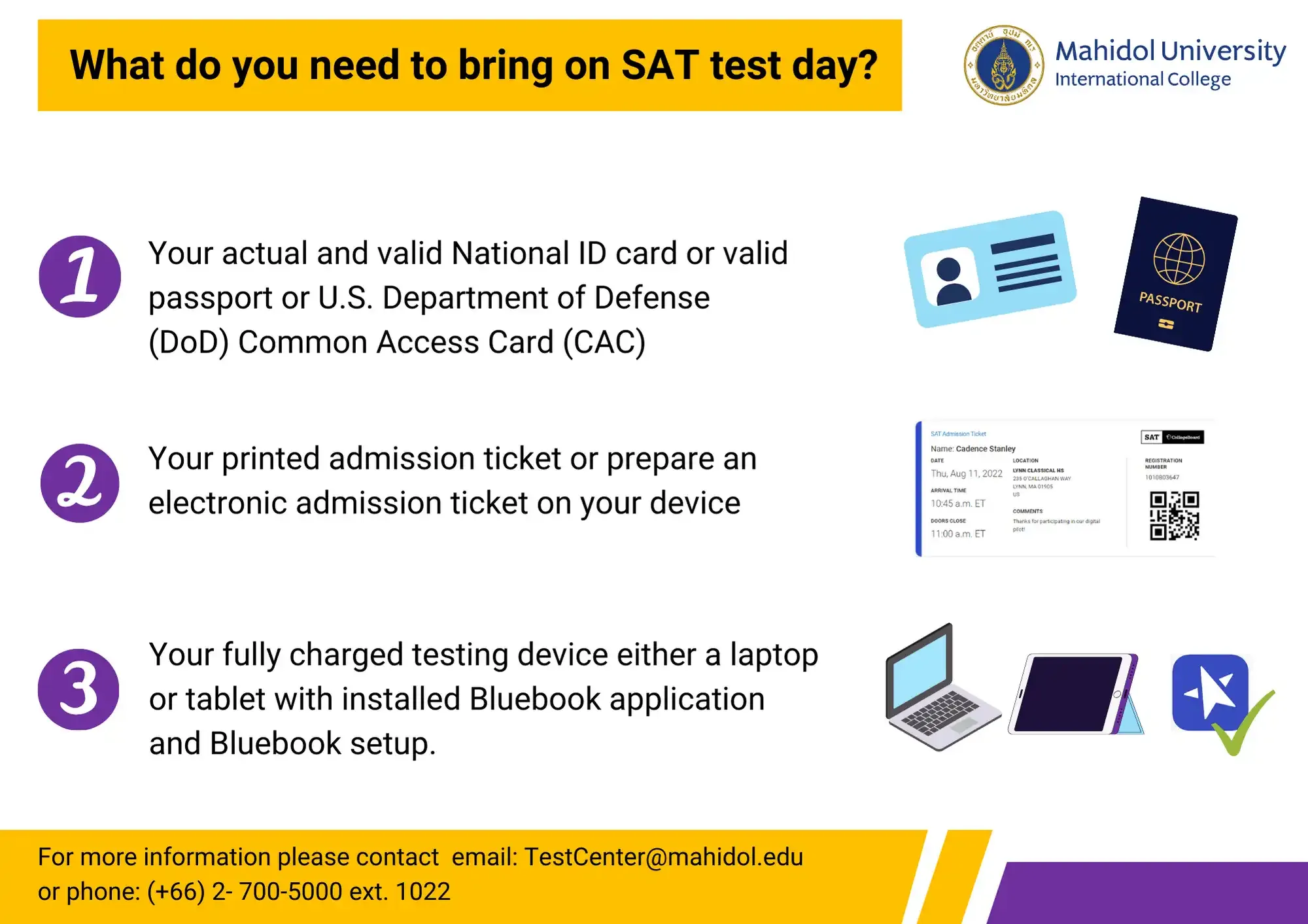 Announcement for SAT Test Takers on Saturday 14 March, 2026