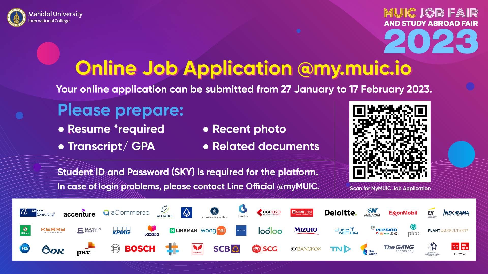 MUIC Job Fair 2023 – Online Job Application @my.muic.io