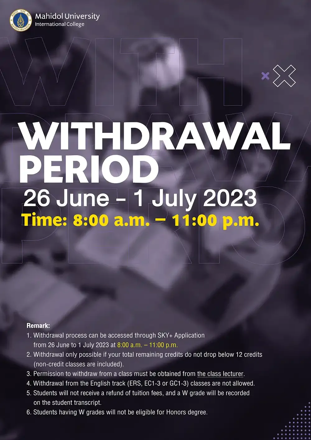 Withdrawal Period Trimester 3/2022-2023￼